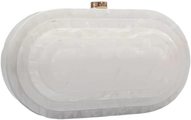 GSYPS Acrylic Evening Clutch Bag for Women Shell Shape Shoulder Crossbody Bag Glitter Marble Purse Handbag - Image 1